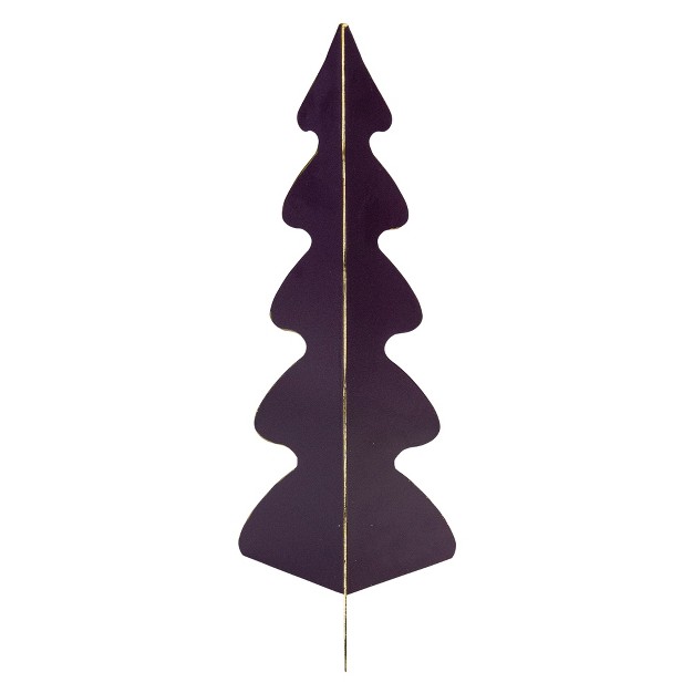 Purple Triangular Christmas Tree With A Curved Design Tabletop Decor