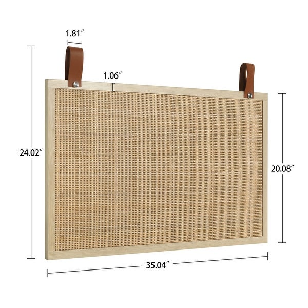 Natural Rattan Decorative Panel Wall-Mounted Headboard - - 37566993