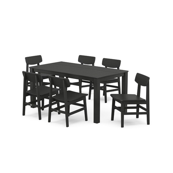 POLYWOOD Modern Studio Urban Chair 7Piece Parsons Table Dining Set