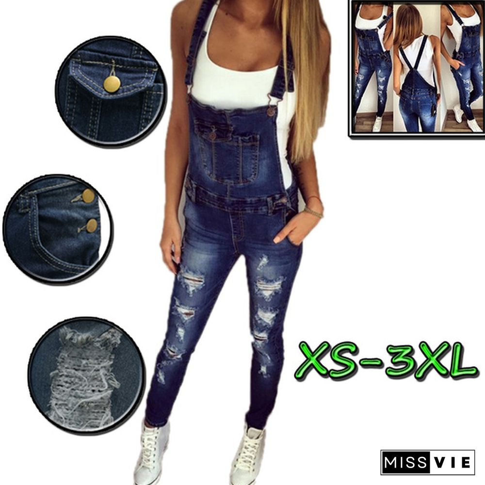 Spring Women Fashion Women Jeans Jumpsuit Long Pants Womens Rompers Sexy Plus Size Elastic