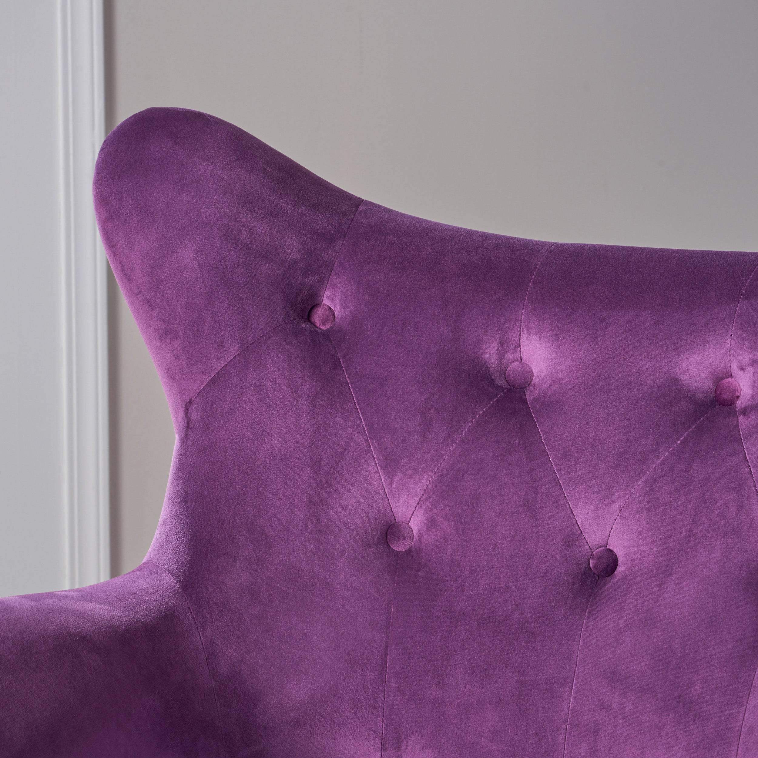 Mae Velvet Tufted Wingback Armchair