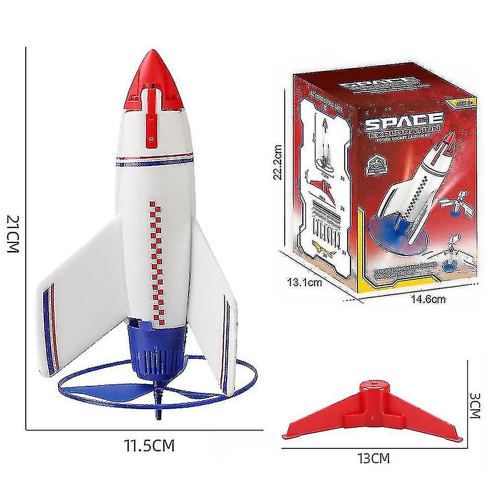 Kids Electric Space Rocket Launcher Fly Rotating Foam Rocket Toy With Light Kids Outdoor Game Gift