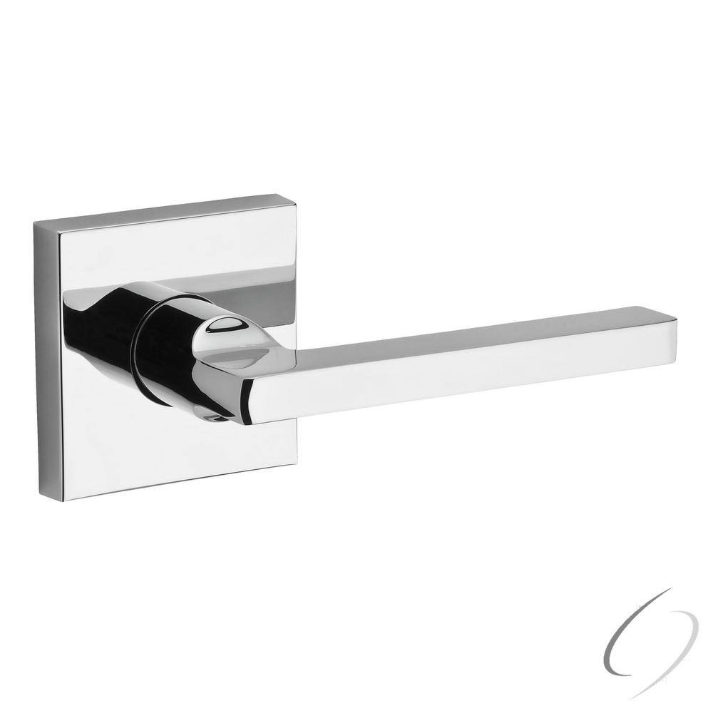 Baldwin Reserve Square Polished Chrome Universal HallCloset Door Handle with Contemporary Square Rose PSSQUCSR260