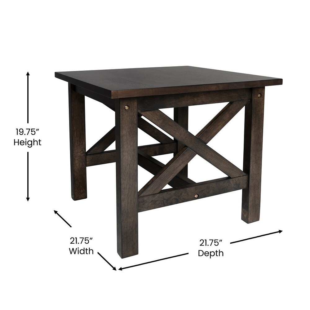 Classic Solid Wood Farmhouse End Table