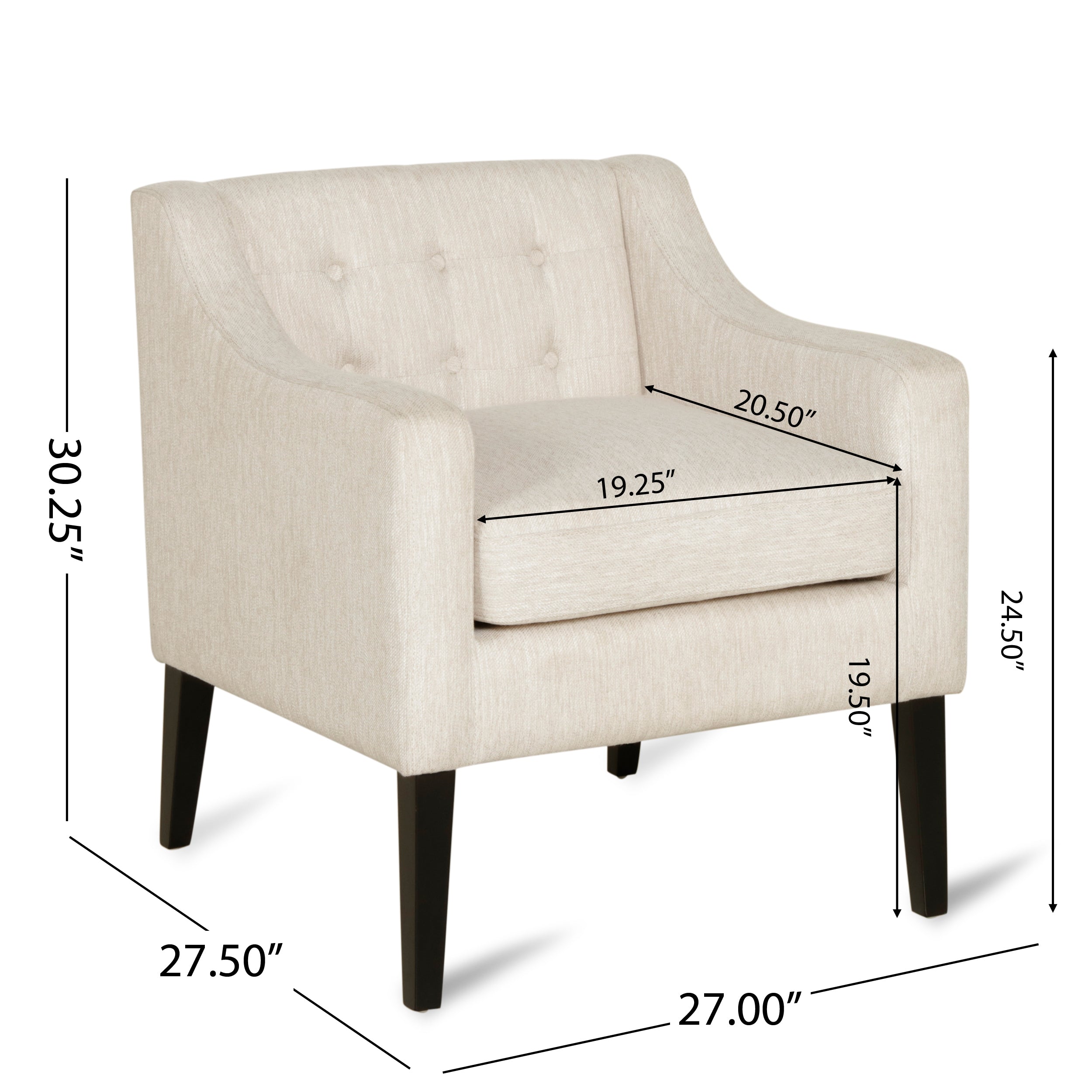 Aragon Contemporary Fabric Tufted Accent Chair