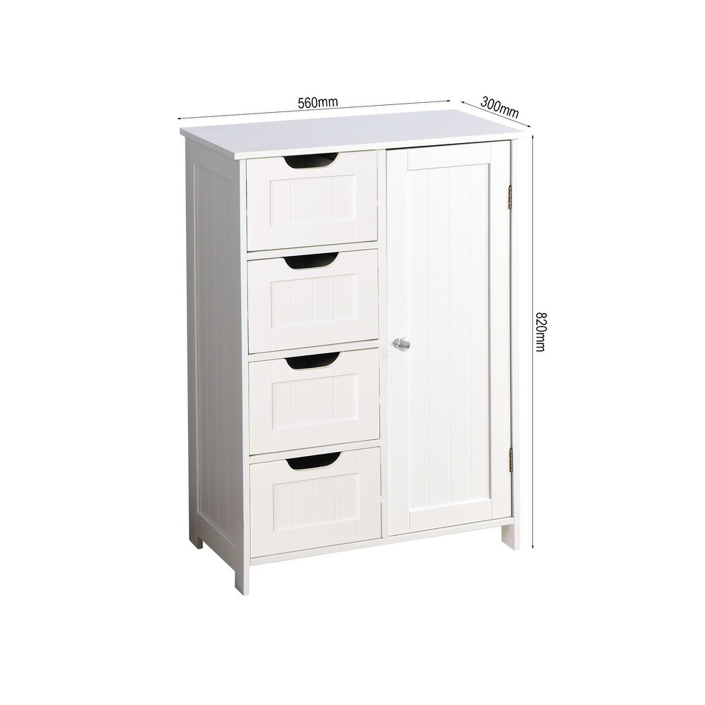 Bathroom Storage Cabinet Floor Cabinet with Adjustable Shelf  Drawers