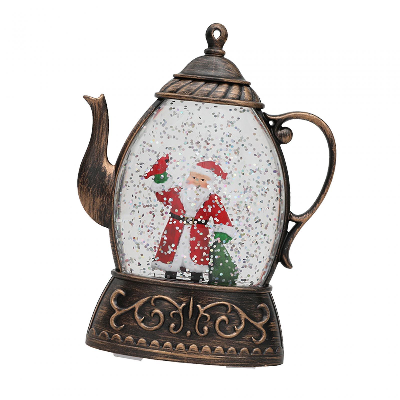 Christmas Led Kettle Lamp Table Centerpiece Festival Holiday Xmas Table Lamp Santa Claus