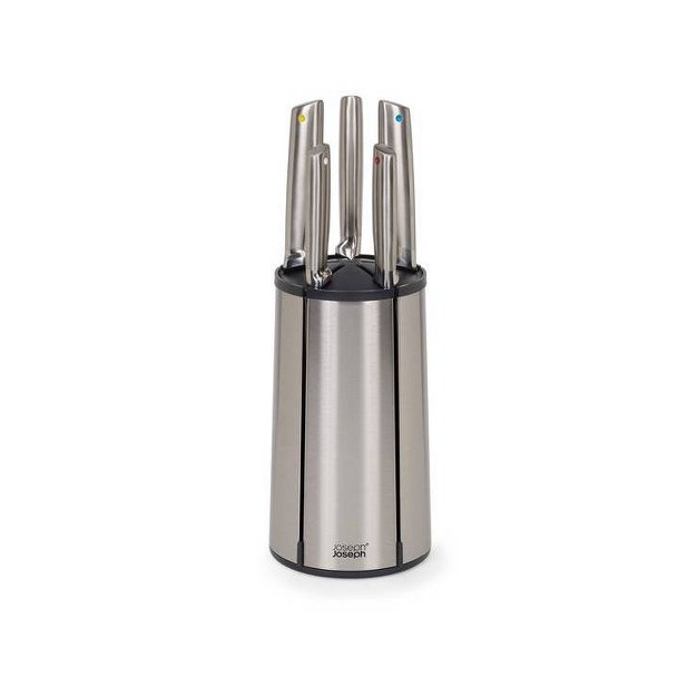 Joseph Joseph 5pc Elevate Steel Carousel Block Knife Set Black