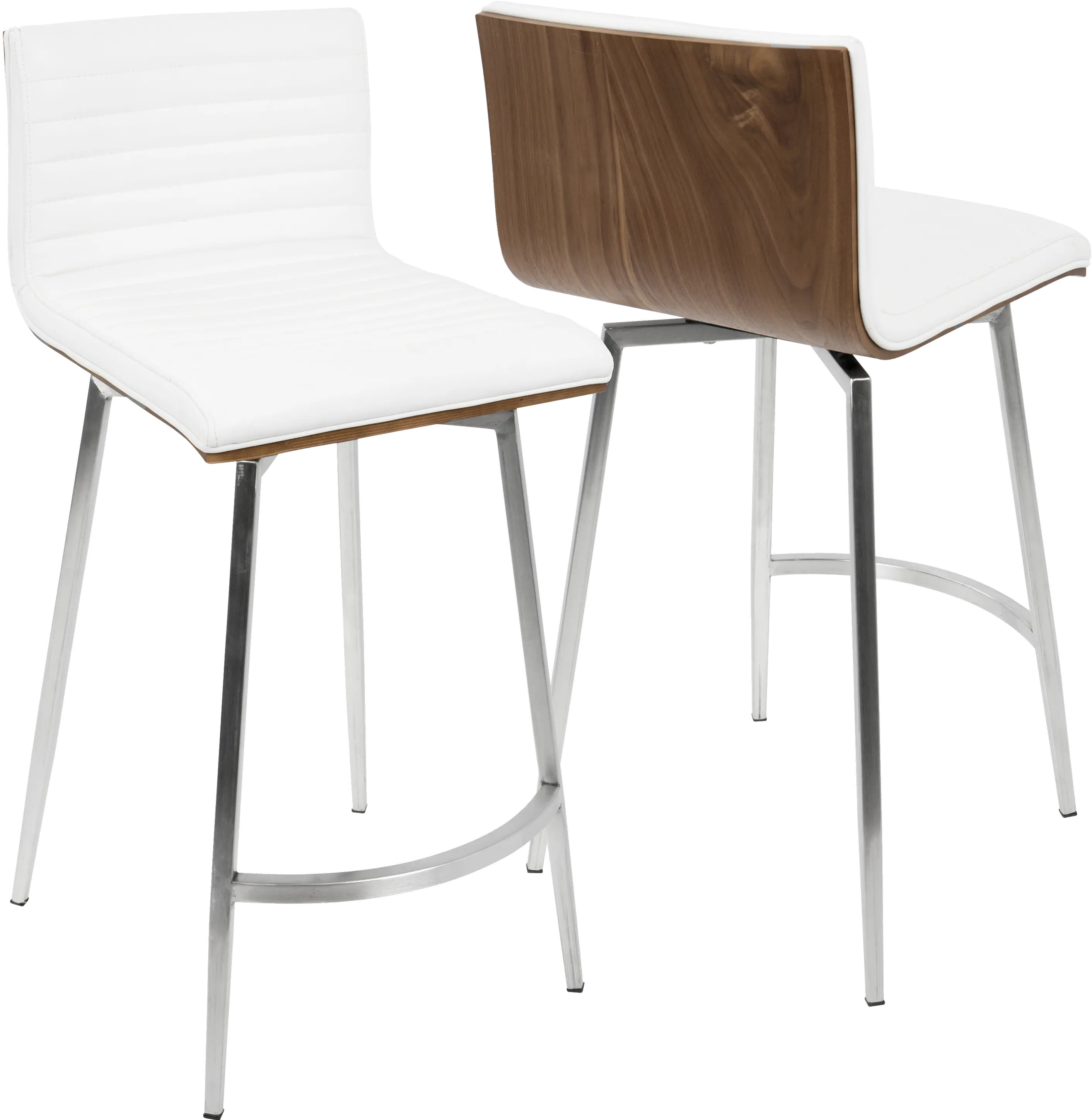 Contemporary White Swivel Counter Height Stool (Set of 2) - Mason