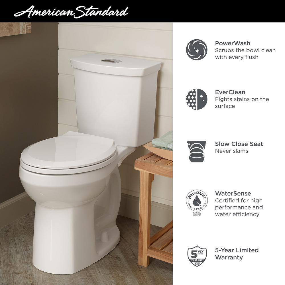 American Standard Cadet 3 in. Tall Height 2-piece 1.0 1.6 GPF Dual Flush Elongated Toilet in White Seat Included 3380.216ST.020