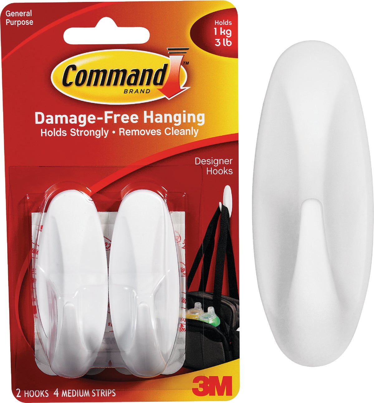 Command Designer Adhesive Hook White