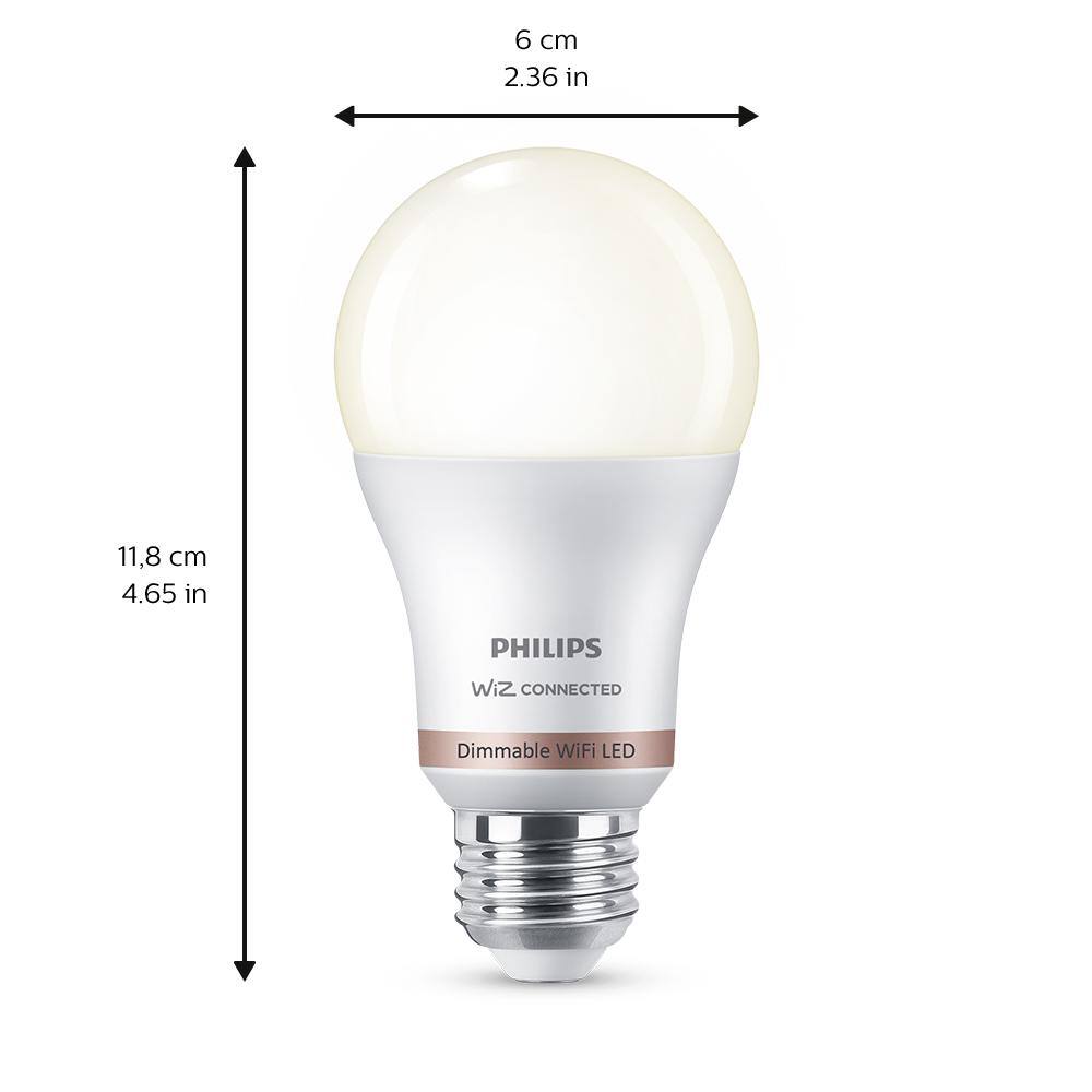 Philips Soft White A19 LED 60W Equivalent Dimmable Smart Wi-Fi Wiz Connected Wireless Light Bulb (1-Pack) 555474