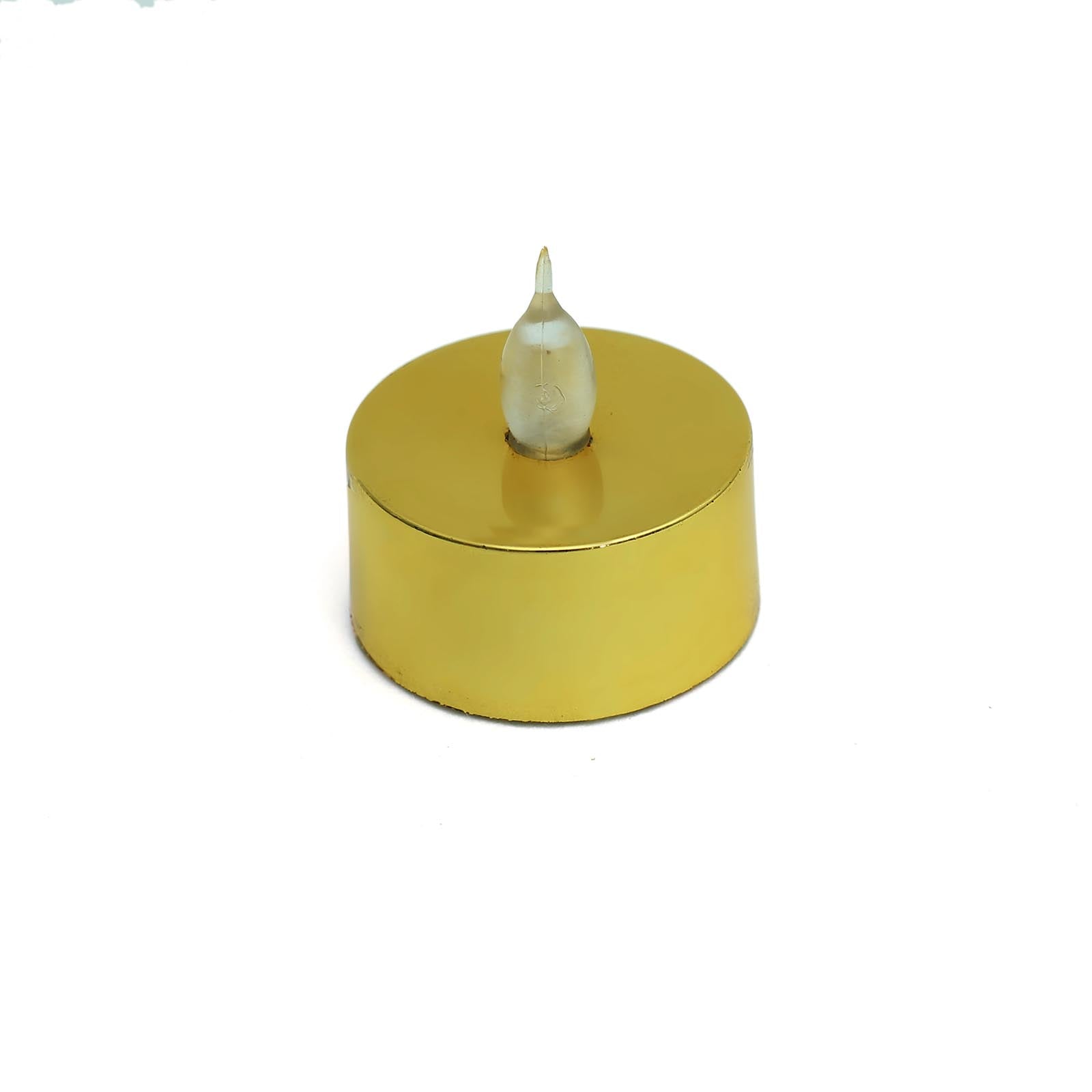 12 Pack Metallic Gold Flameless LED Tealight Candles, Battery Operated Reusable Candles