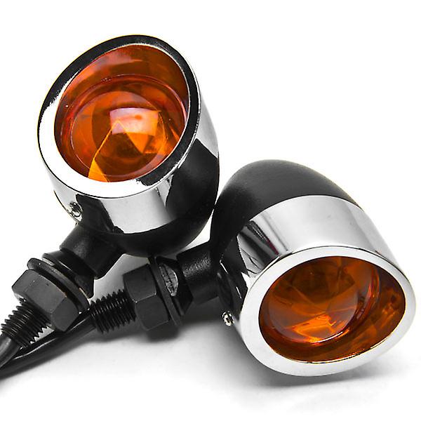 2pc Black / Chrome Motorcycle Turn Signals Lights Compatible with Suzuki Marauder VZ 800 1600