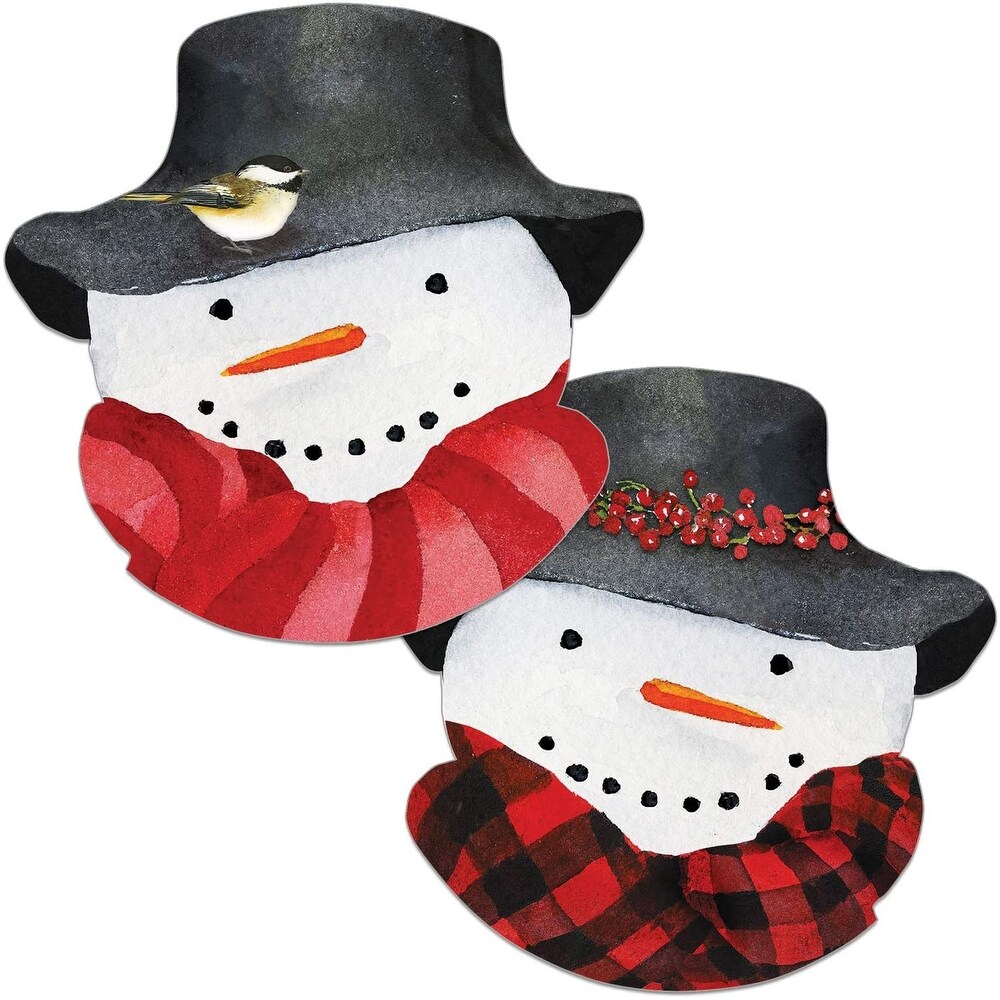 Counterart Snowman Shaped Reversible Placemat 4 Pack   13x13