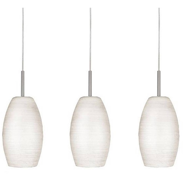 3 light Batista Glass Pendant Matte Nickel white Eglo