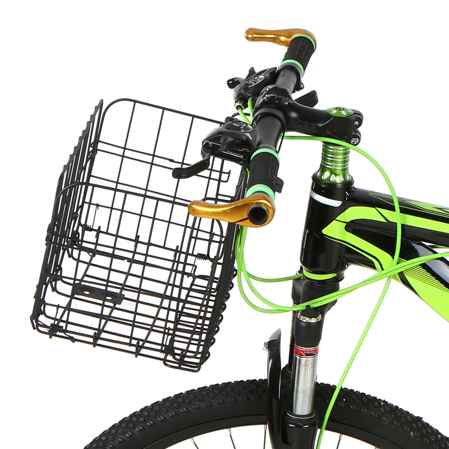 Folding Bike Basket Detachable Steel Wire Bike Handlebar Front Basket Rear Rack Hanging Basket Cycling Cargo Carrier