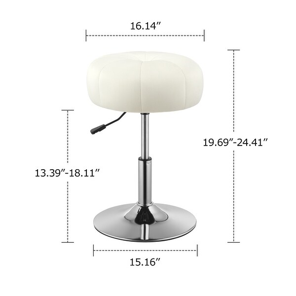 Art Leon Round Adjustable Height Velvet Swivel Stool