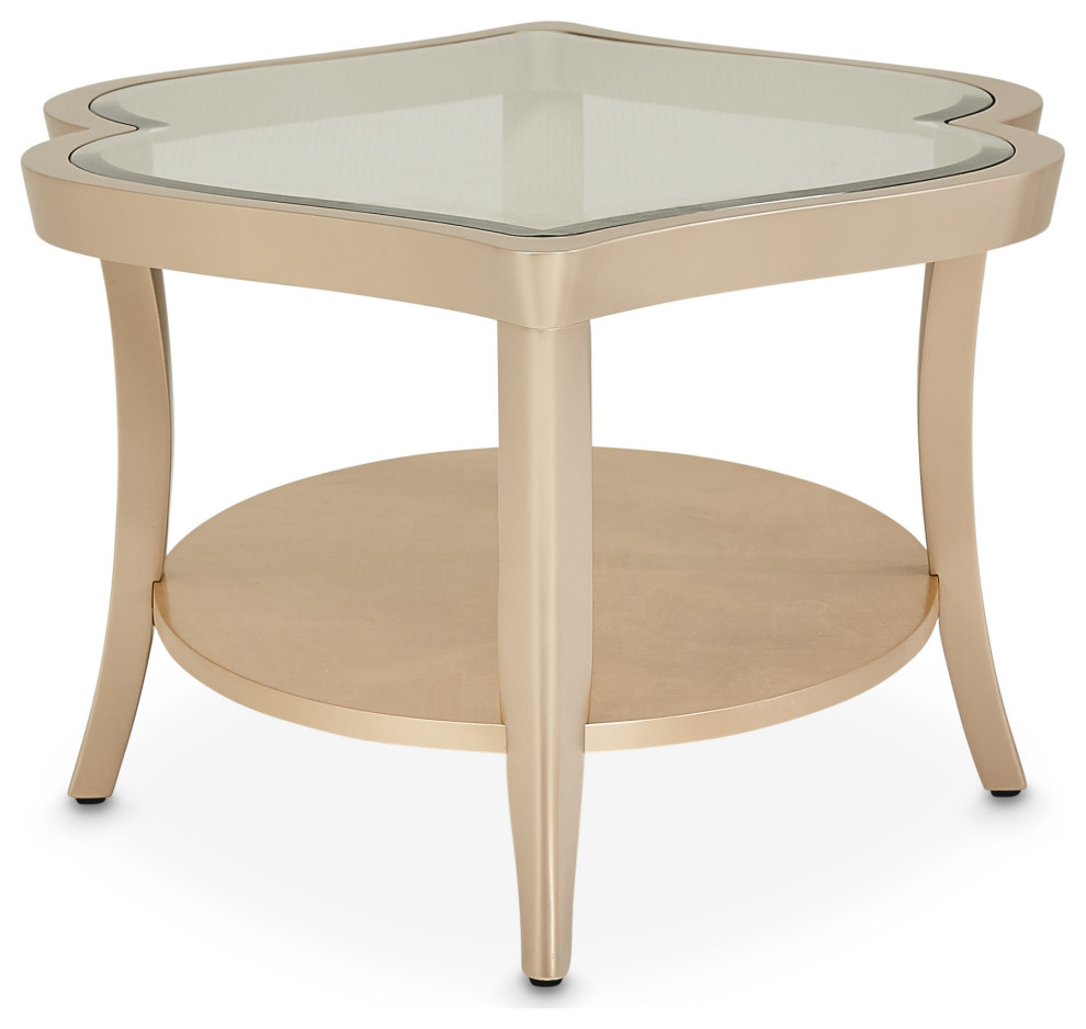 Malibu Crest Glass Cocktail Table   Chardonnay   Contemporary   Coffee Tables   by Michael Amini  Houzz