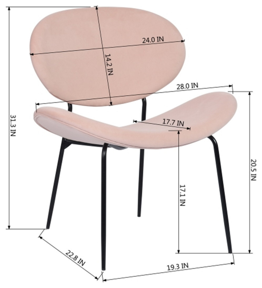 Upholstered Side Chair  Dining Chair  Kitchen Chair  Metal Legs   Midcentury   Dining Chairs   by The Magic Home  Houzz