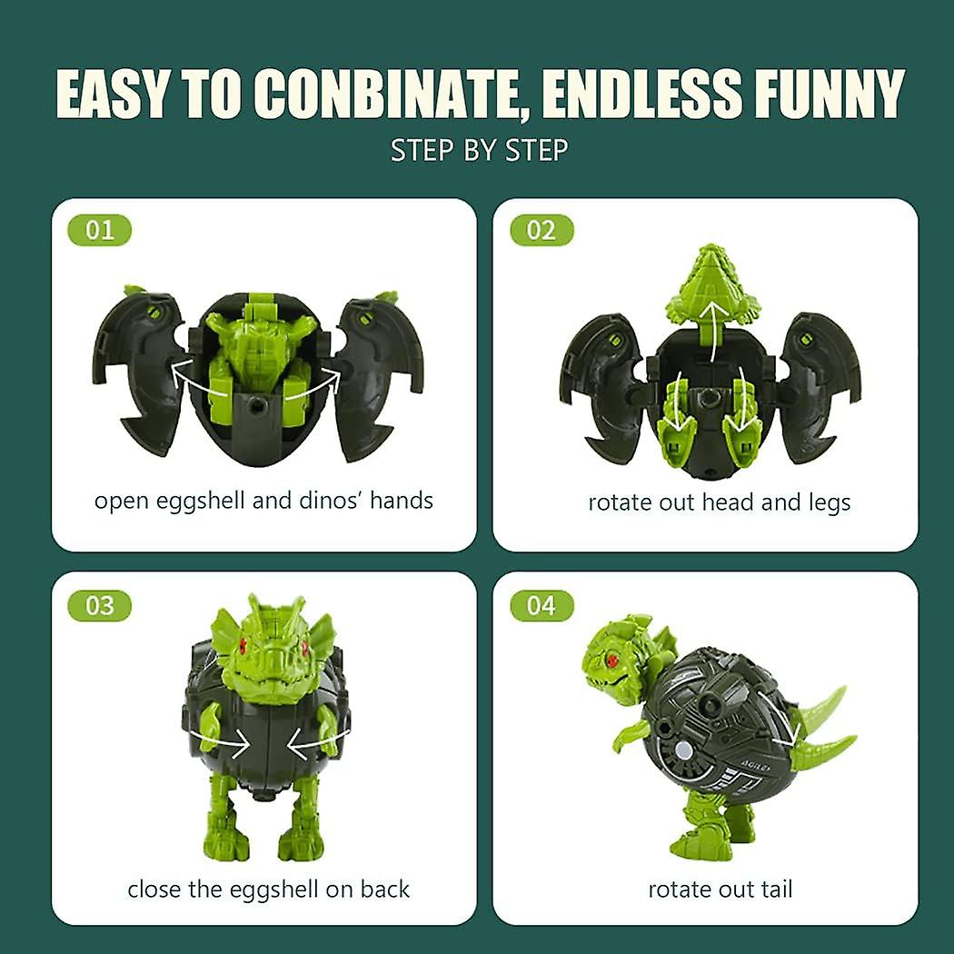 6 In 1 Dinosaur Transformer Toys Set- Toddler Robot Dinosaurs Toys With Durable Connectors6 Pcs Dino Robots For Kids， 6in1 Educational Stem Toys - -