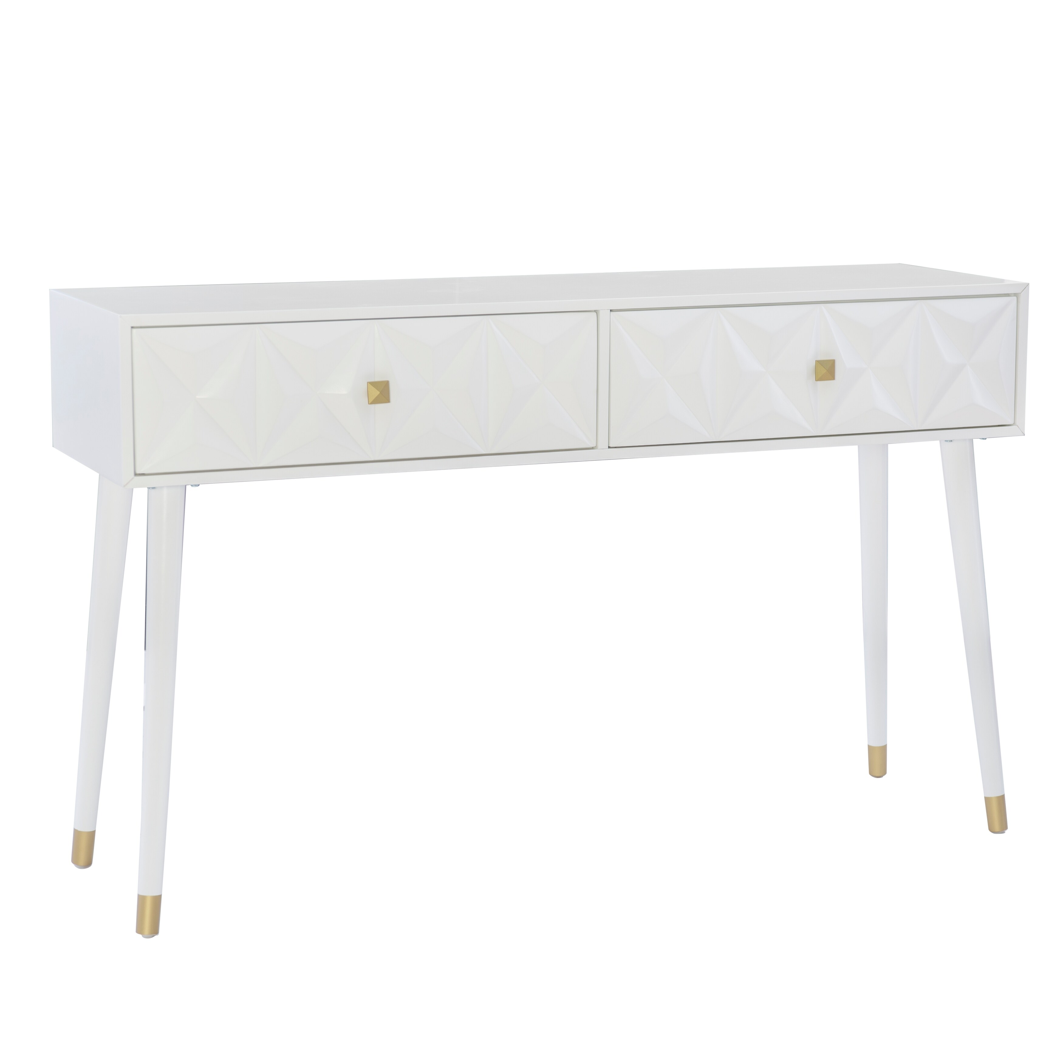 Bea White Geometric Entryway Console