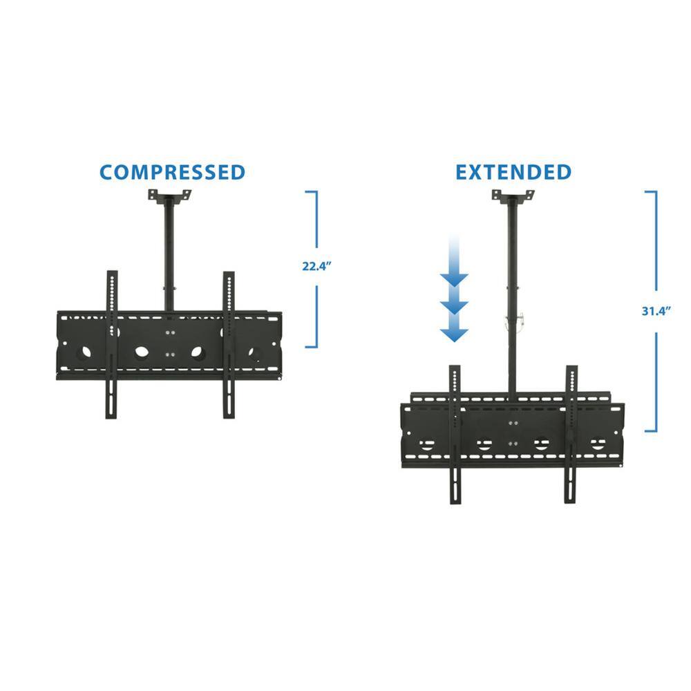 Mount-It 37 in. - 75 in. Dual Full Motion TV Ceiling Mount with 20-Degree Tilt 350 lbs. Load Capacity MI-502B