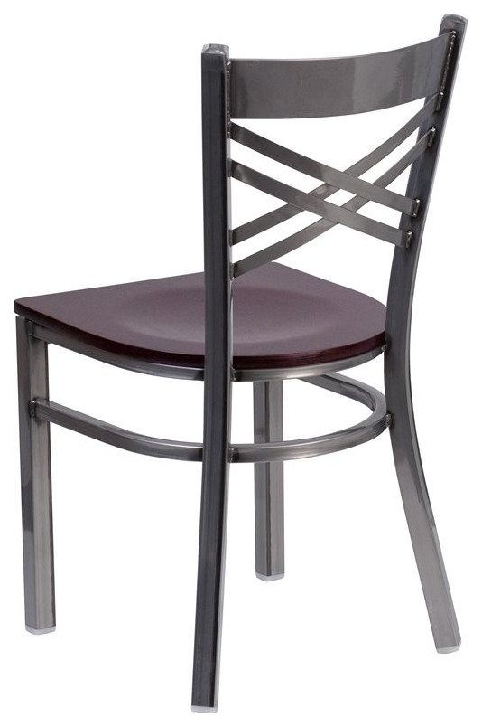 Flash Furniture Metal Dining Chair in Cherry   Contemporary   Dining Chairs   by Homesquare  Houzz