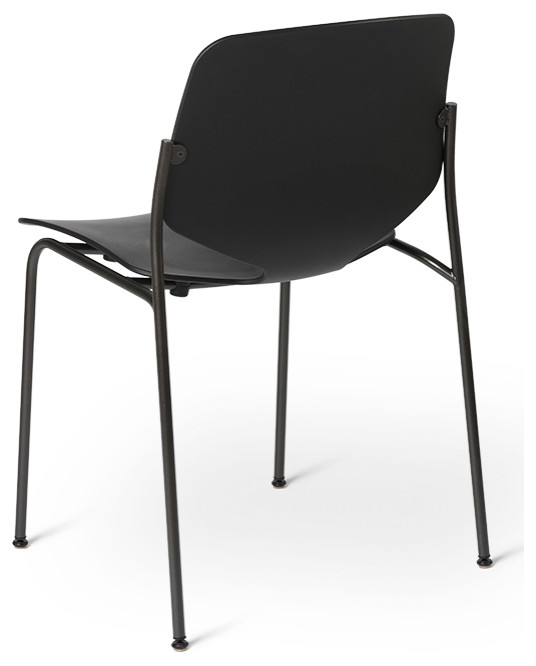 Mater Nova Sea Recycled Plastic Stacking Chair   Industrial   Dining Chairs   by Plush Pod Decor  Houzz