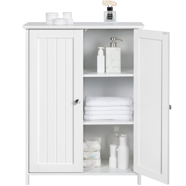 Yaheetech Shoe Cabinet Cabinet Wooden Free Standing Bathroom Storage Organizer White