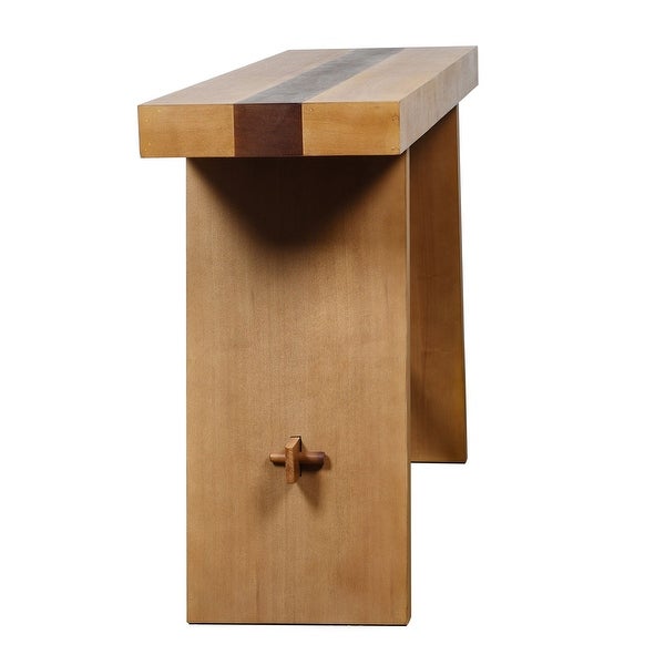 Dann Foley Lifestyle - Console Table - Two Tone Veneer With Stretcher