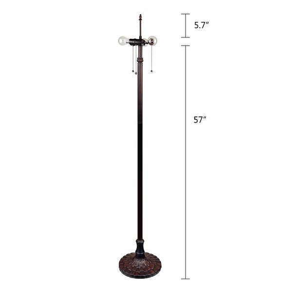 -Style Dragonfly Design Dark Bronze Floor Lamp - Dark Bronze