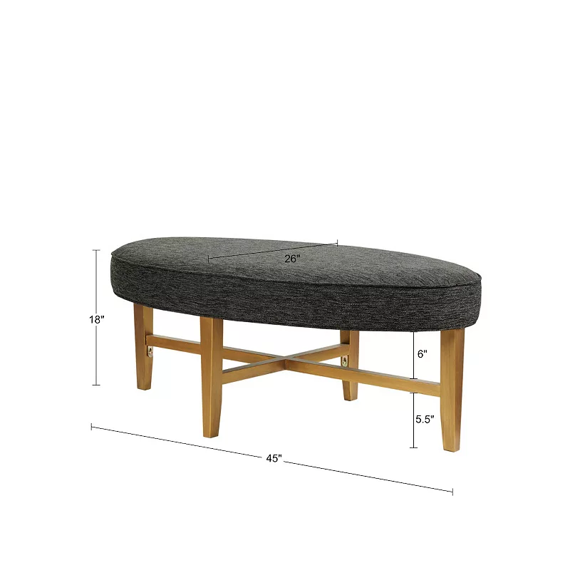 Madison Park Alina Oval Upholstery Cocktail Ottoman