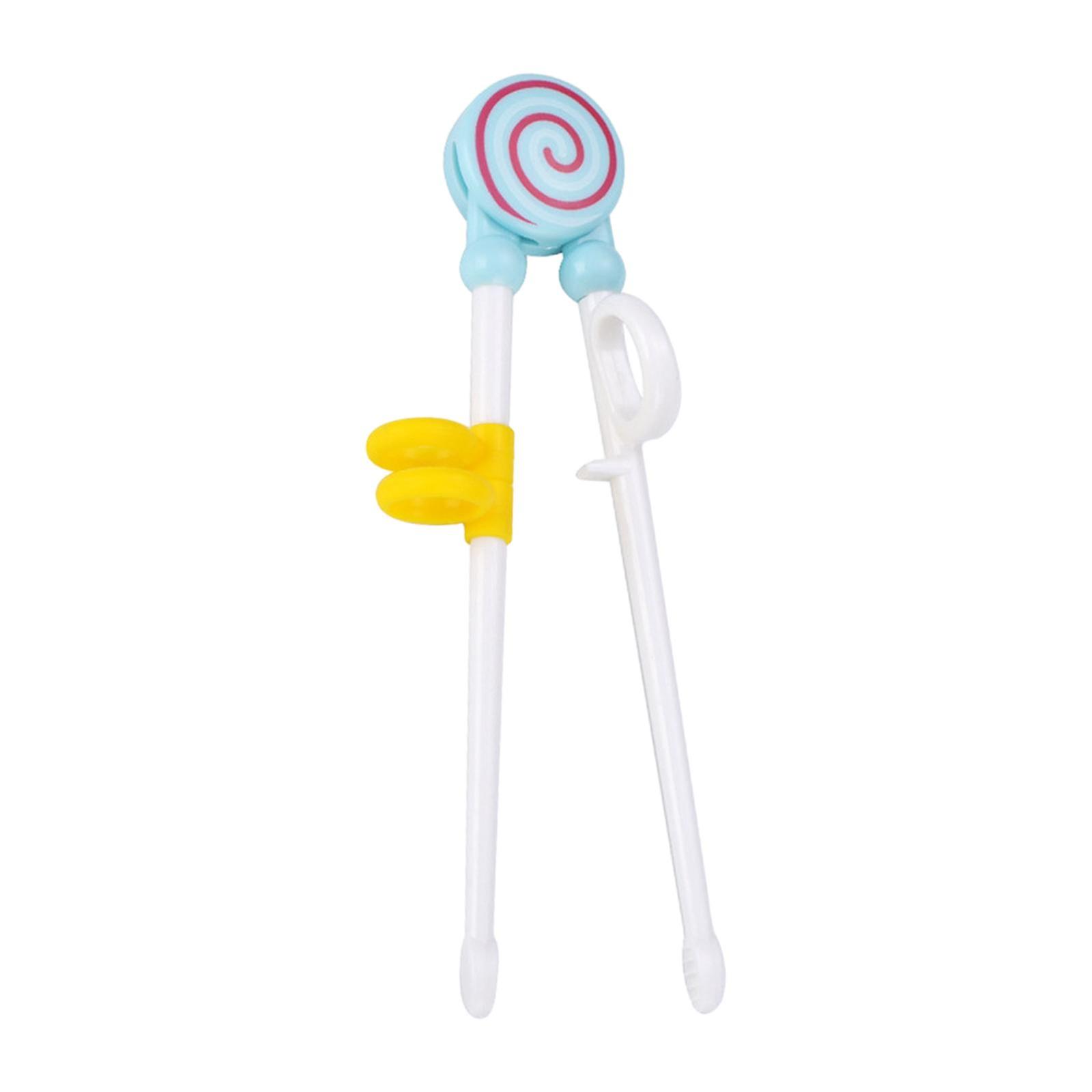 Child Eating Training Helper Chopsticks Easy To Use Baby Learn Chopsticks Blue Lollipop