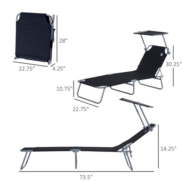 Adjustable Folding Chaise Lounge，Tanning Chair