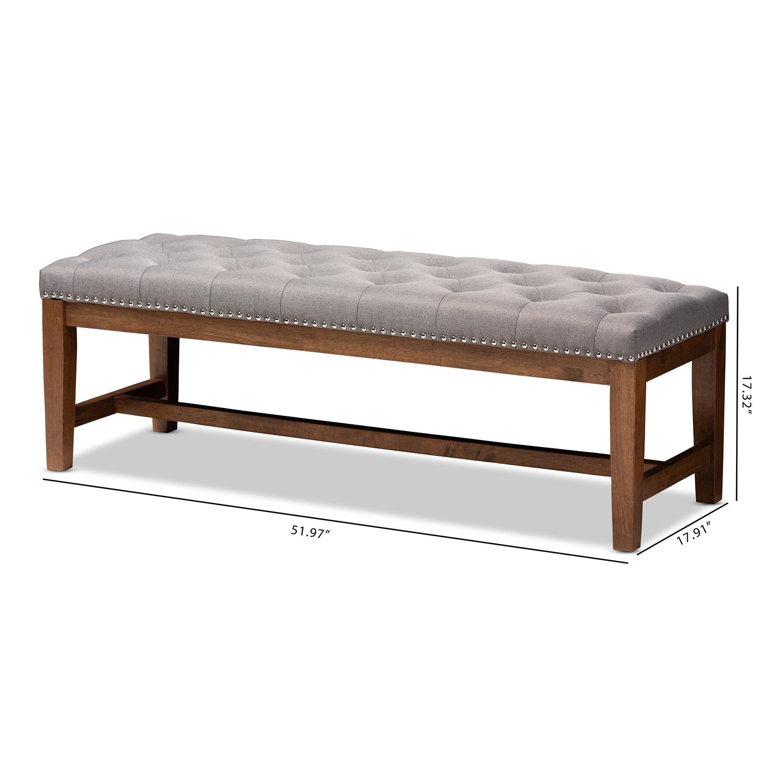 Baxton Studio Ainsley Modern and Contemporary Upholstered Solid Rubberwood Bedroom Bench