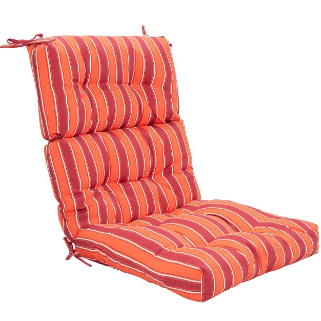 Costway 22 x27 x27 x44 x27 x27 High Back Chair Cushion Patio Seating Pad Bluegrayorangered amp orange