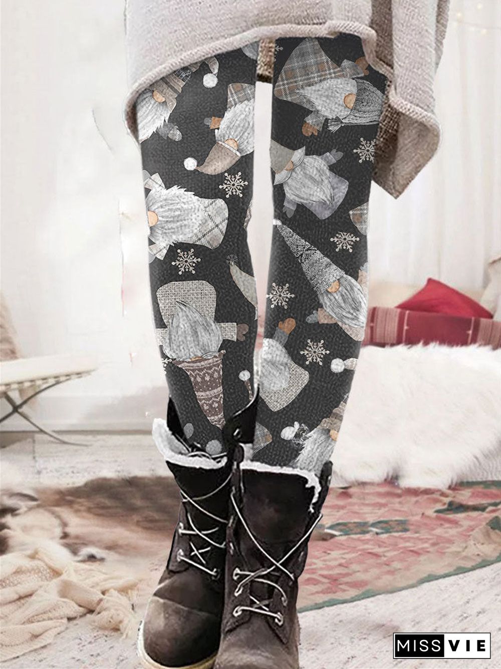 Women's Comfort Printed Graphic Colorblock Printed Legging Pants