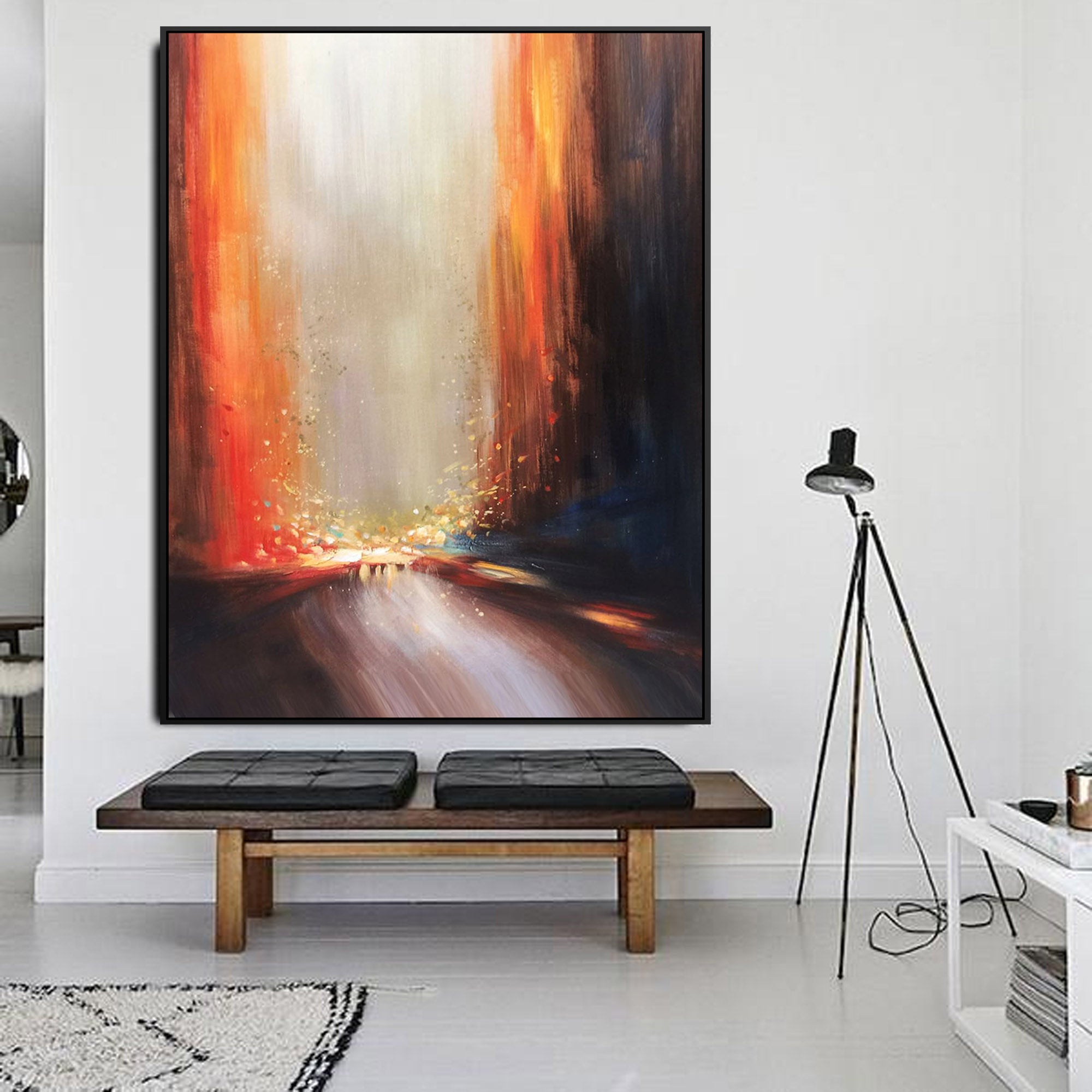 Blurry Night Hand Painted Art Painting With Frame 130X90 Cm Soap052