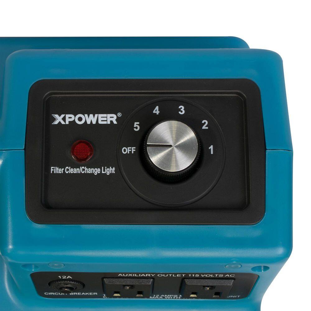 XPOWER 500 CFM Professional 3-Stage HEPA Mini Air Scrubber Purifier X-2480A-Blue