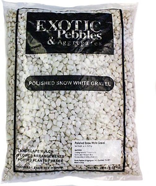 Exotic Pebbles Polished Snow White Reptile and Terrarium Gravel