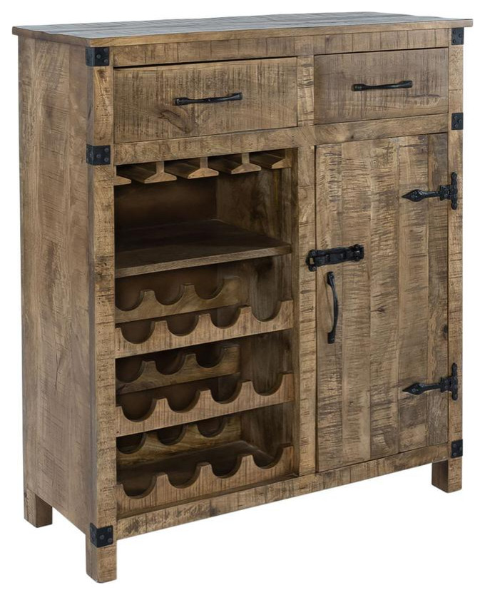 Wine Accent Cabinet  Weathered Honey Finish   Contemporary   Accent Chests And Cabinets   by BisonOffice  Houzz