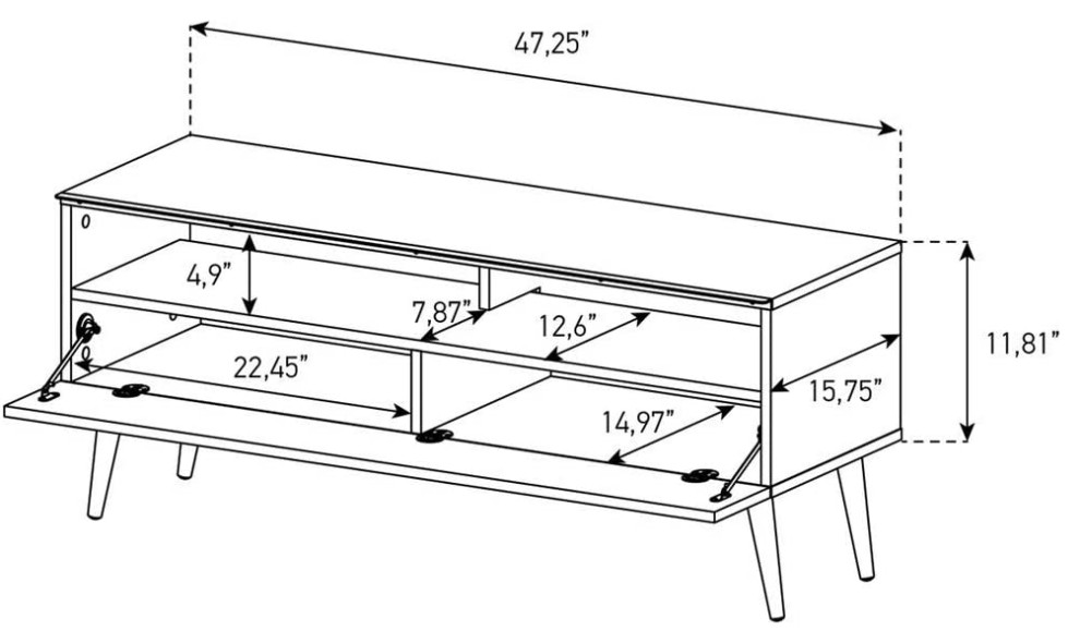 Modern Wood TV Stand with Solid Wood Legs for TVs up to 65 quot  Contemporary   Entertainment Centers And Tv Stands   by Imtinanz  LLC  Houzz