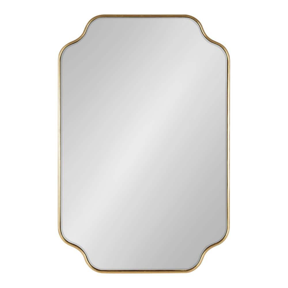 Kate and Laurel Plumley 36 in. H x 24 in. W Glam Irregular Framed Scalloped Gold Wall Mirror 220519