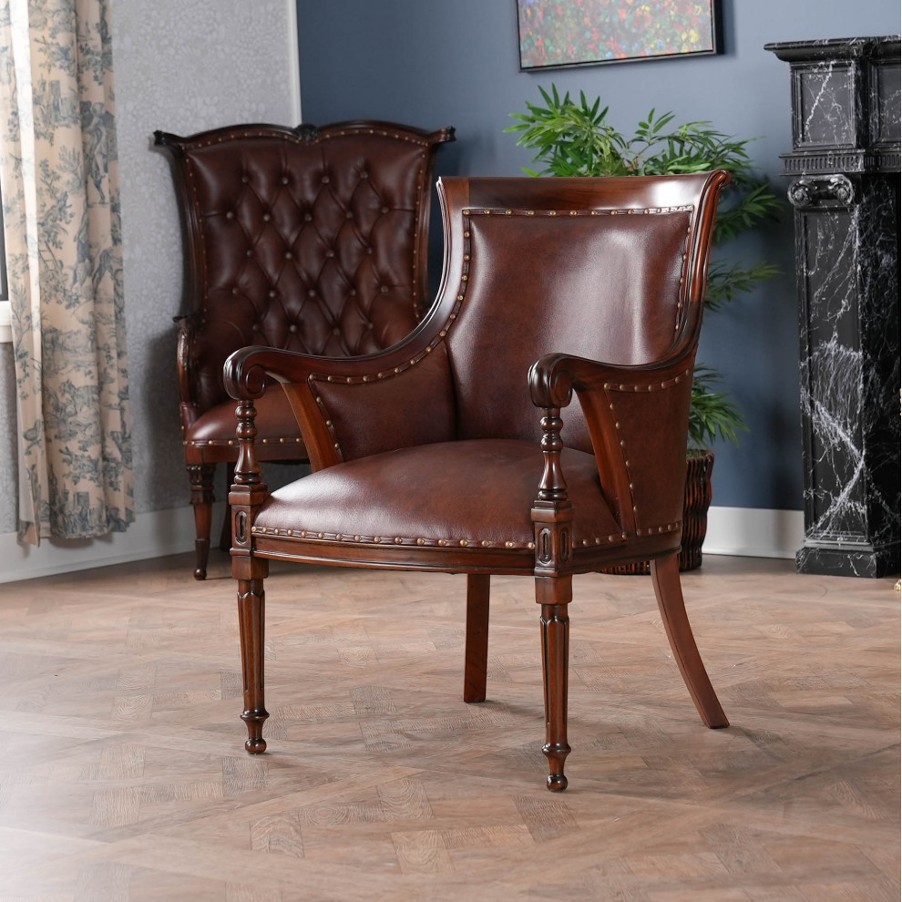 Leather Regency Chair  Fireside Chair   Traditional   Armchairs And Accent Chairs   by Niagara Furniture  Houzz