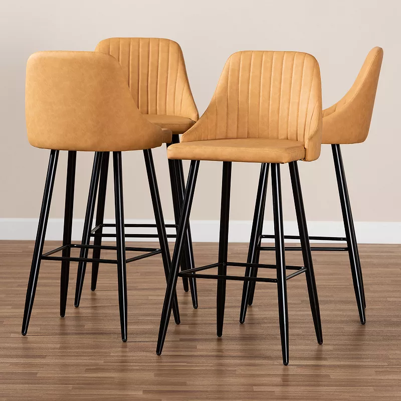 Baxton Studio Walter Bar Stool 4-piece Set