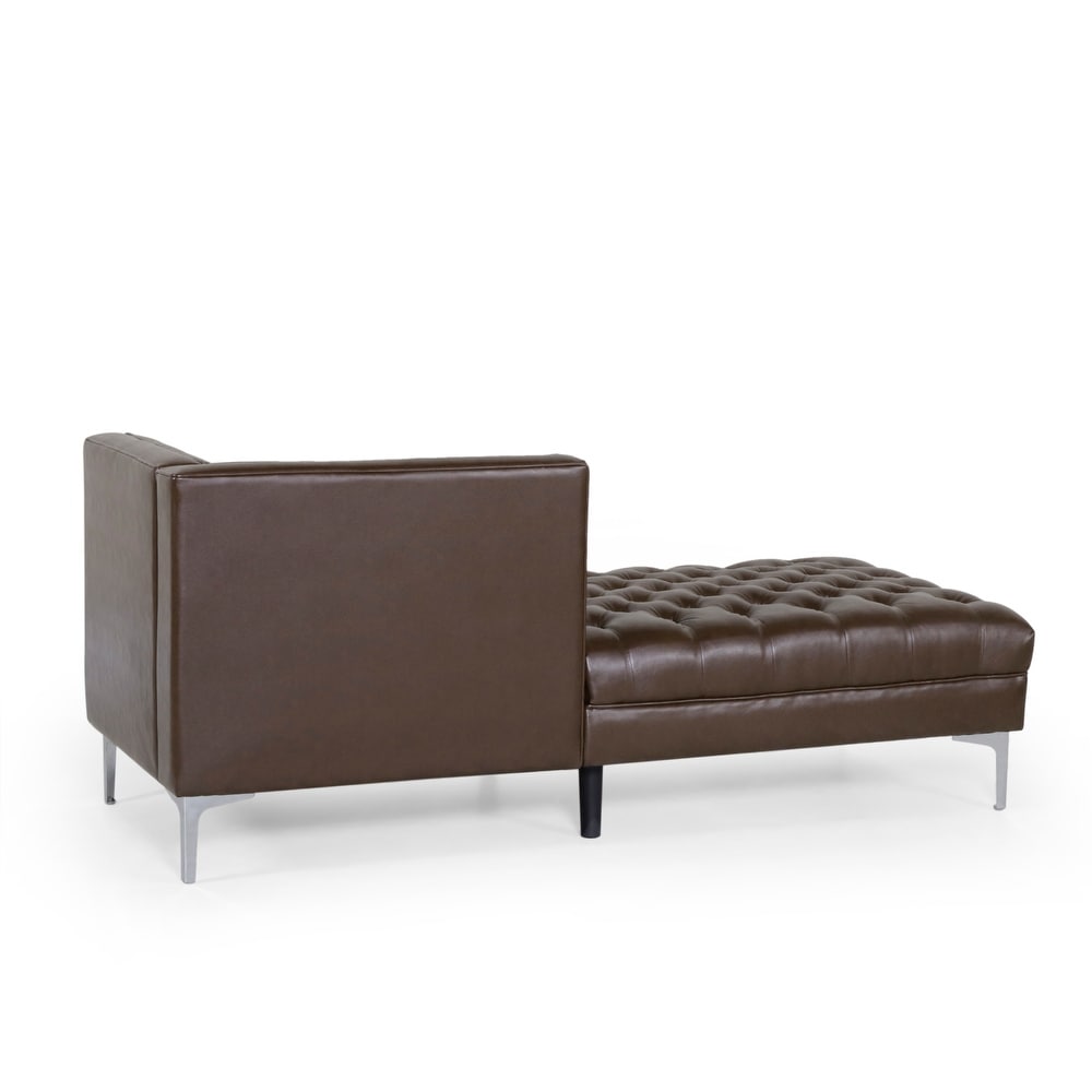 Tignall Contemporary Tufted One Armed Chaise Lounge by Christopher Knight Home   31.00\