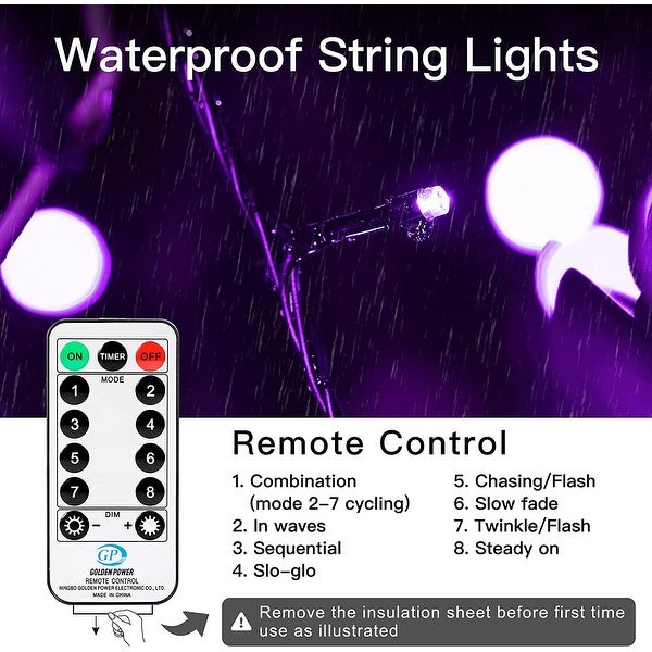 200 LED Halloween Purple String Lights with Remote - Yellow Shopping - The Best Deals on String Lights | 39295018