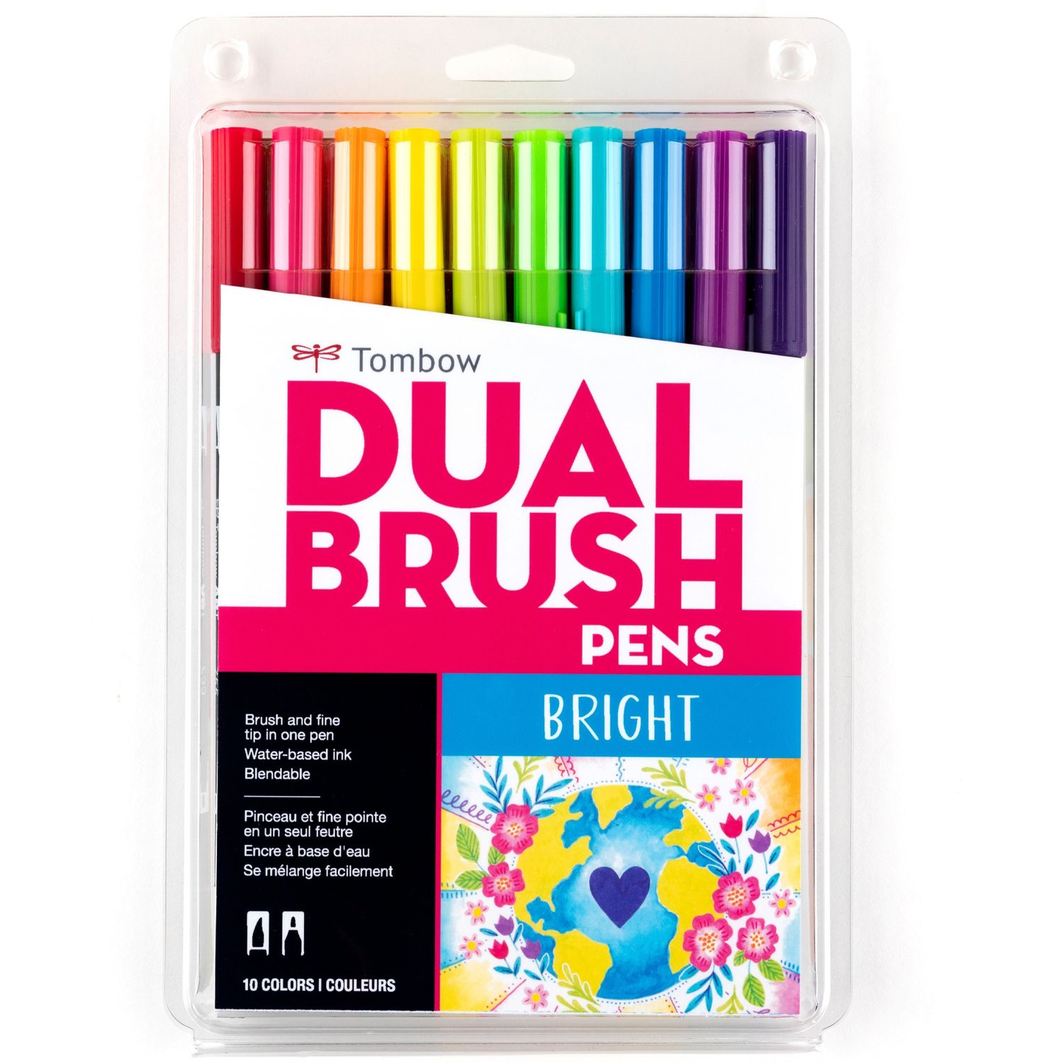 Dual Brush Art Pen 10-piece Set - Bright Colors by Tombow TOM56185