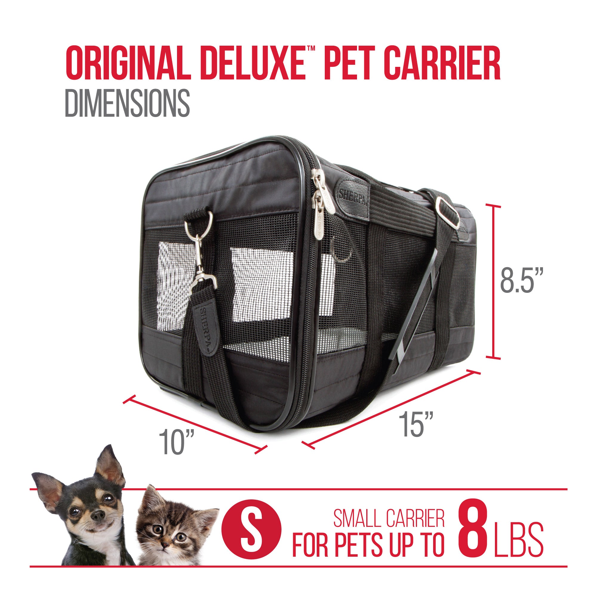 Sherpa Original Deluxe Pet Carrier， Large， Black